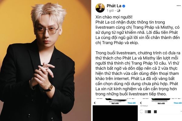 Phát La nhận lỗi sai và hứa rút kinh nghiệm